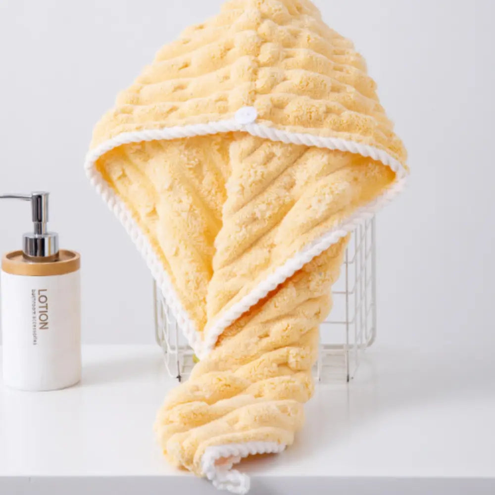 Bonnet de bain cheveux longs - Jaune