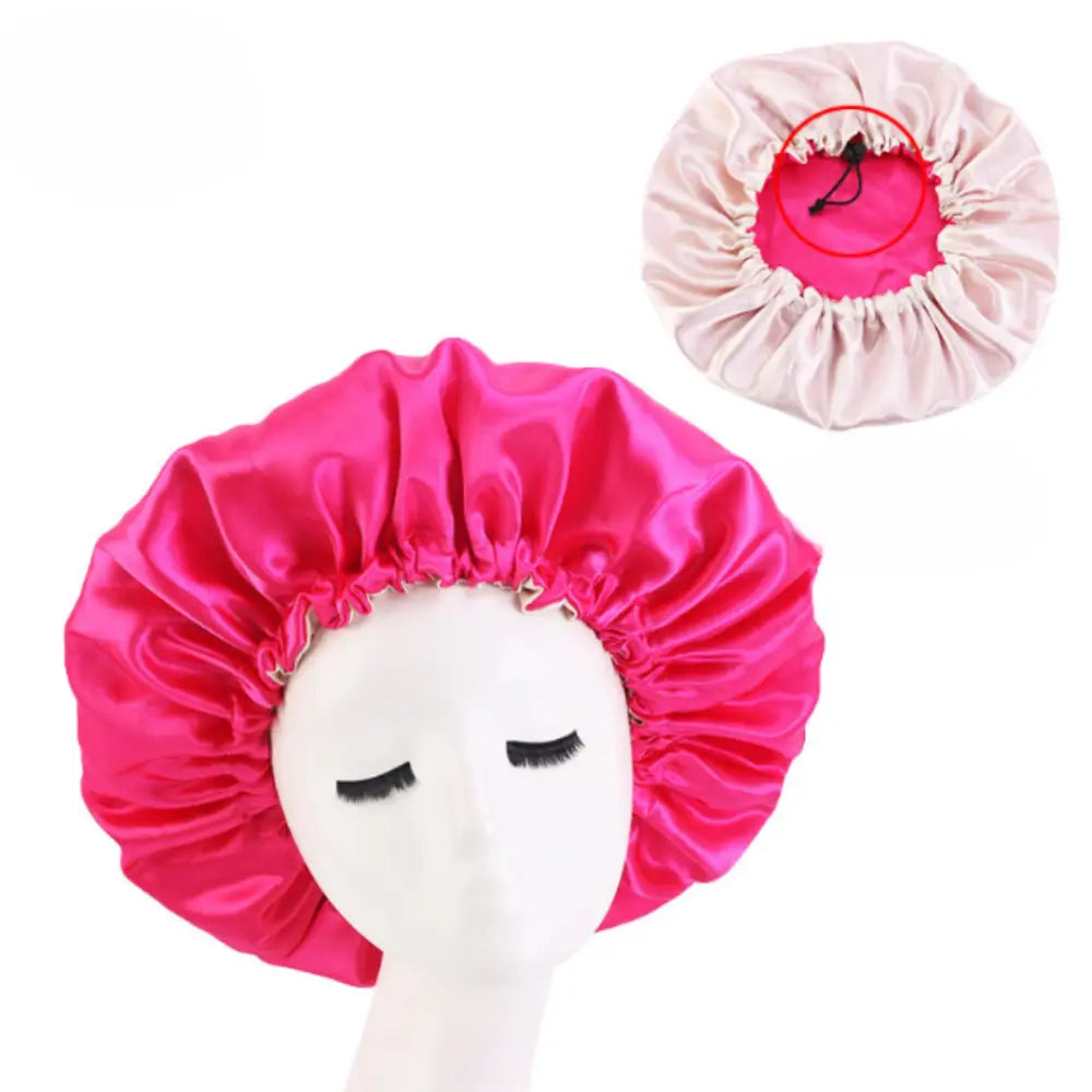 Bonnet de nuit satin cheveux bouclés
