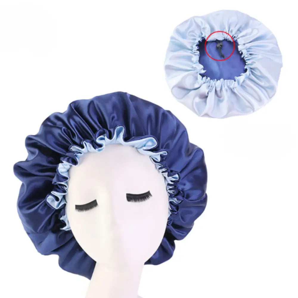 Bonnet de nuit satin cheveux bouclés