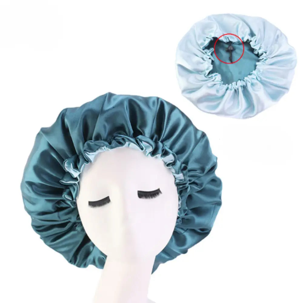 Bonnet de nuit satin cheveux bouclés