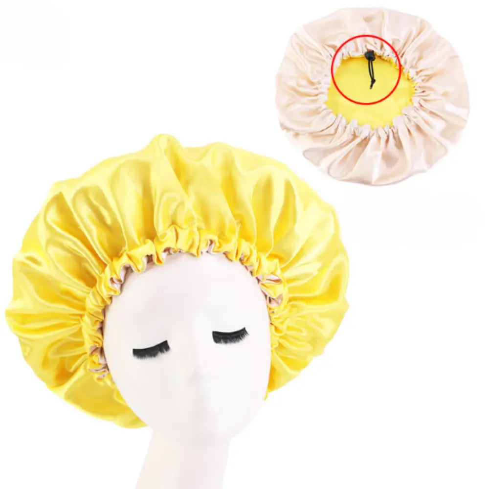 Bonnet de nuit satin cheveux bouclés