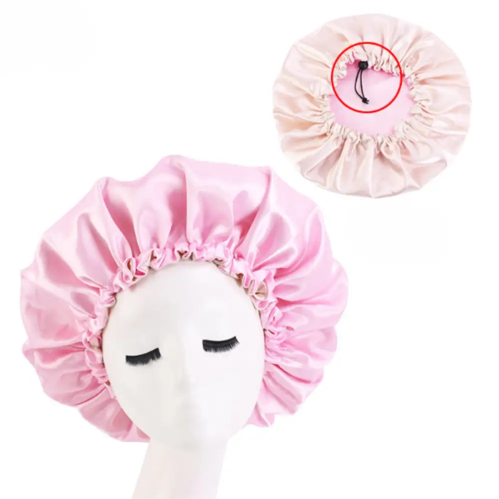 Bonnet de nuit satin cheveux bouclés
