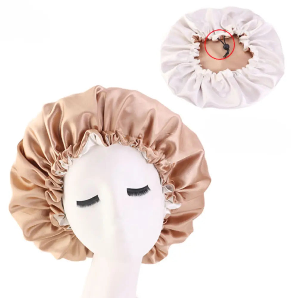 Bonnet de nuit satin cheveux bouclés
