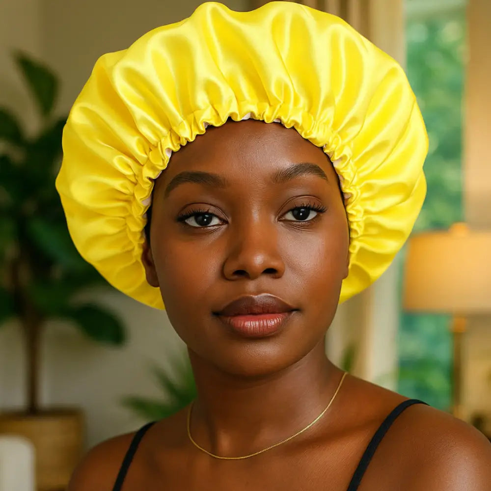 Bonnet de nuit satin cheveux bouclés