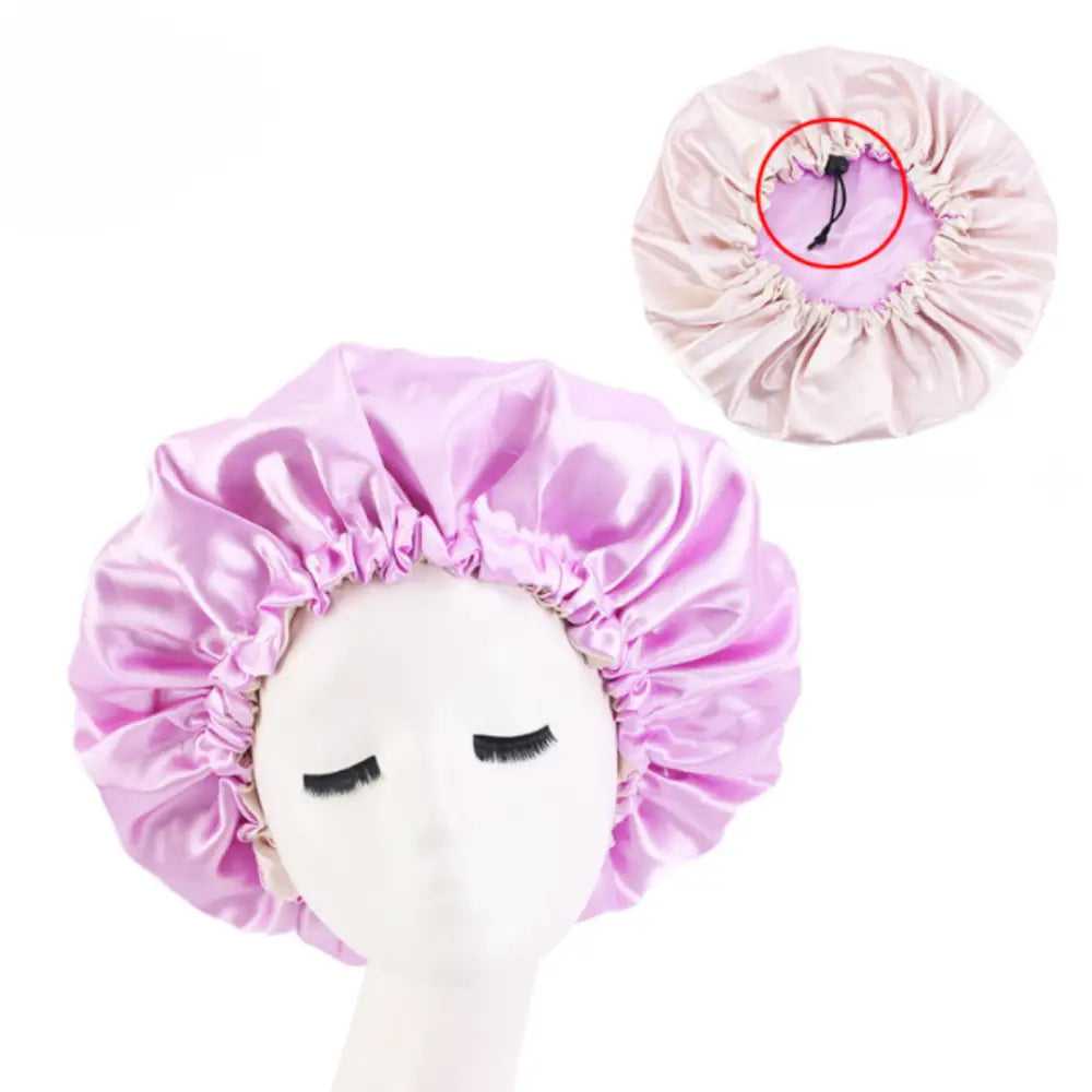 Bonnet de nuit satin cheveux bouclés