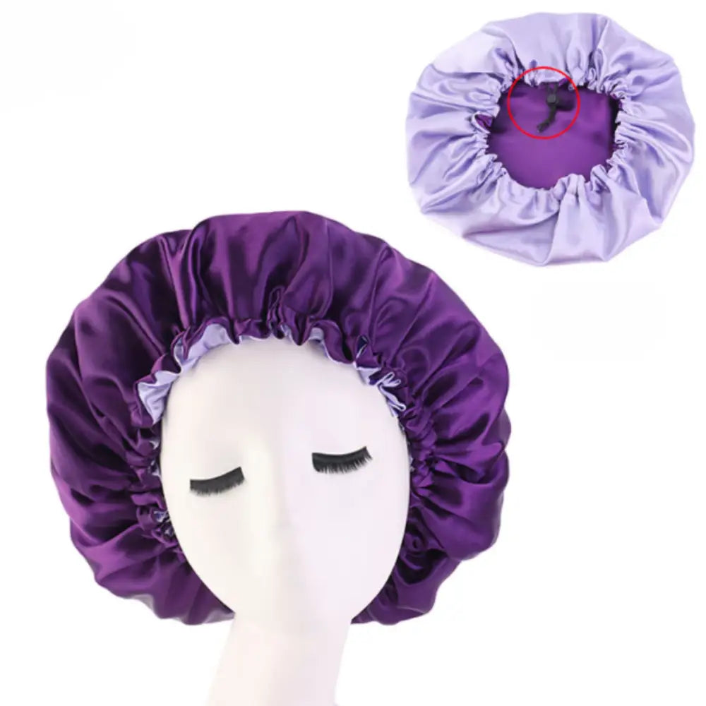 Bonnet de nuit satin cheveux bouclés