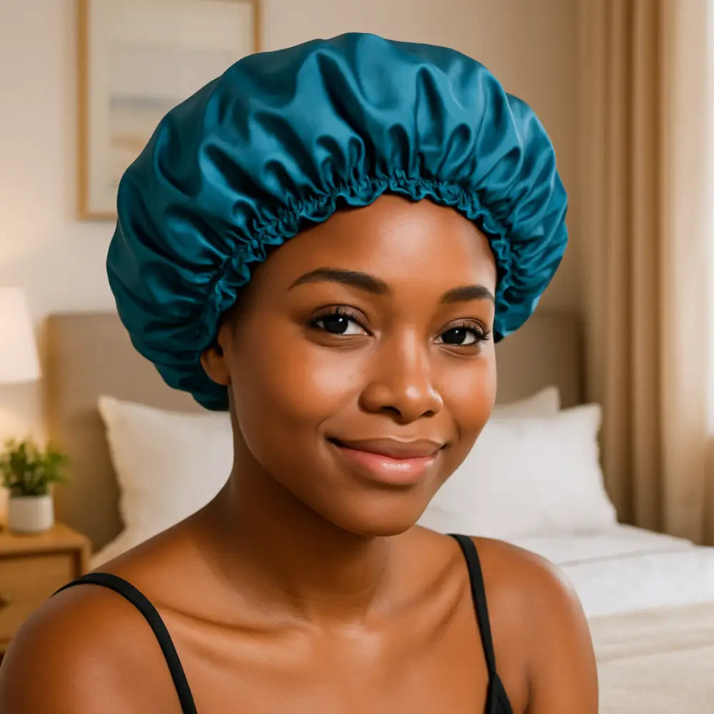 Bonnet en satin cheveux crépus