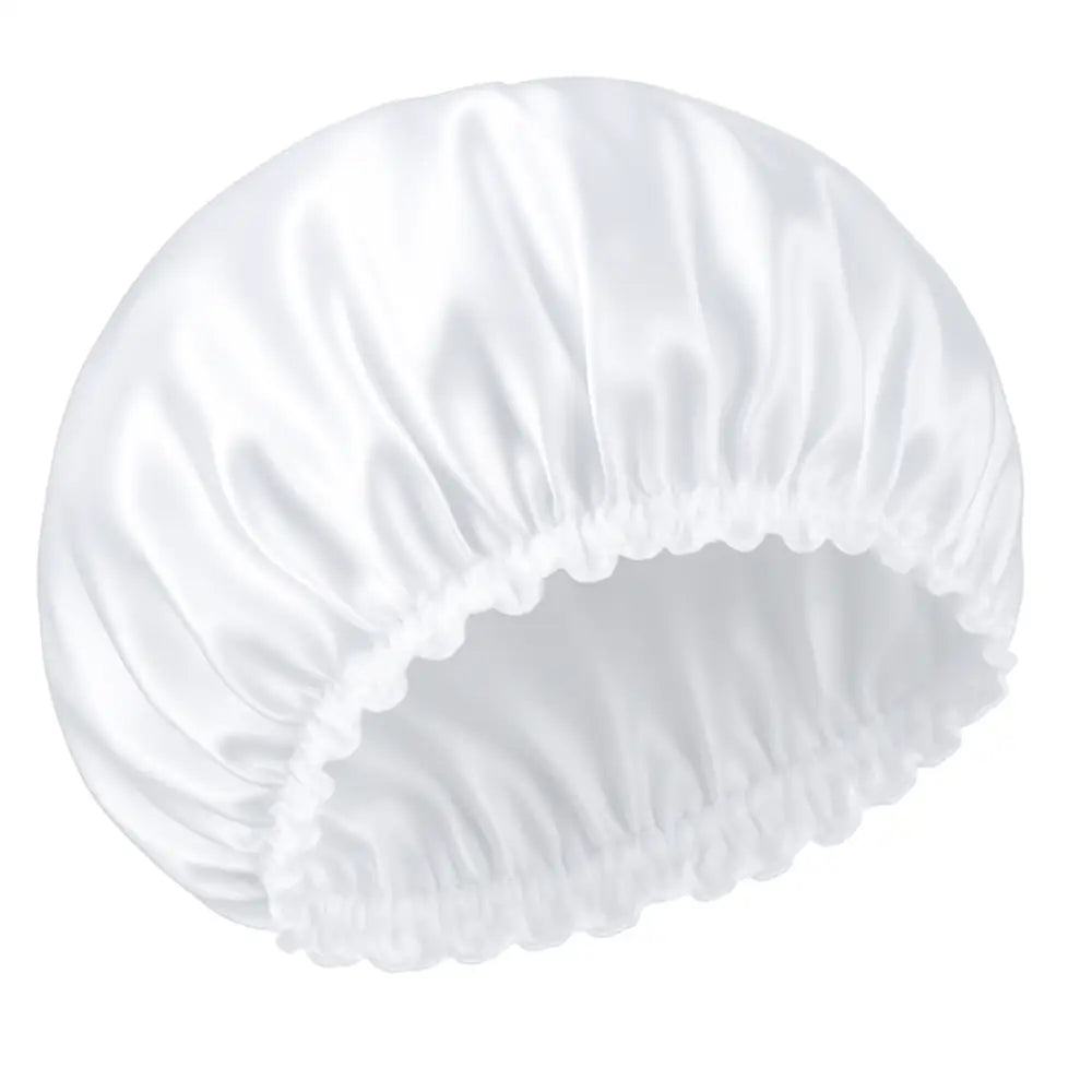 Bonnet en satin cheveux crépus - Blanc