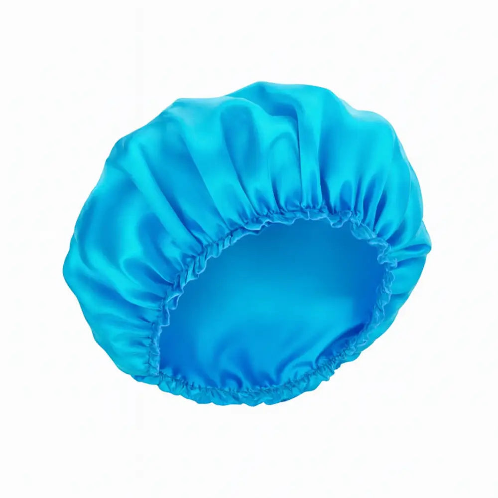 Bonnet en satin cheveux crépus - Bleu