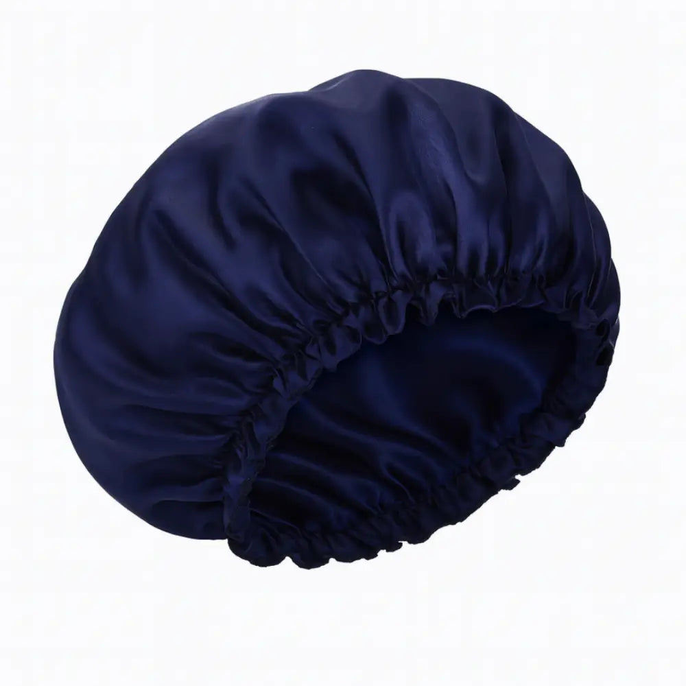 Bonnet en satin cheveux crépus - Bleu marine