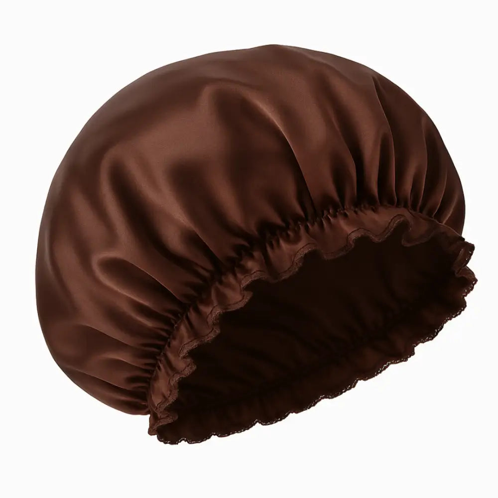 Bonnet en satin cheveux crépus - Café