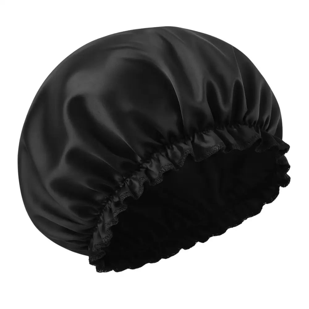 Bonnet en satin cheveux crépus - Noir