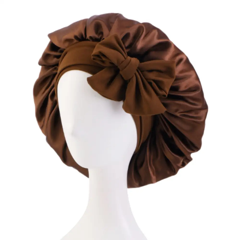 Bonnet en satin pour cheveux bouclés