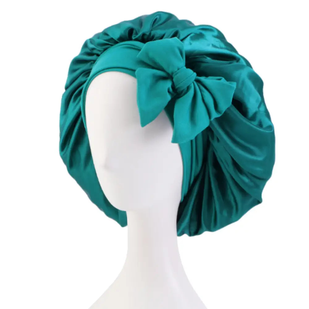 Bonnet en satin pour cheveux bouclés - Gris