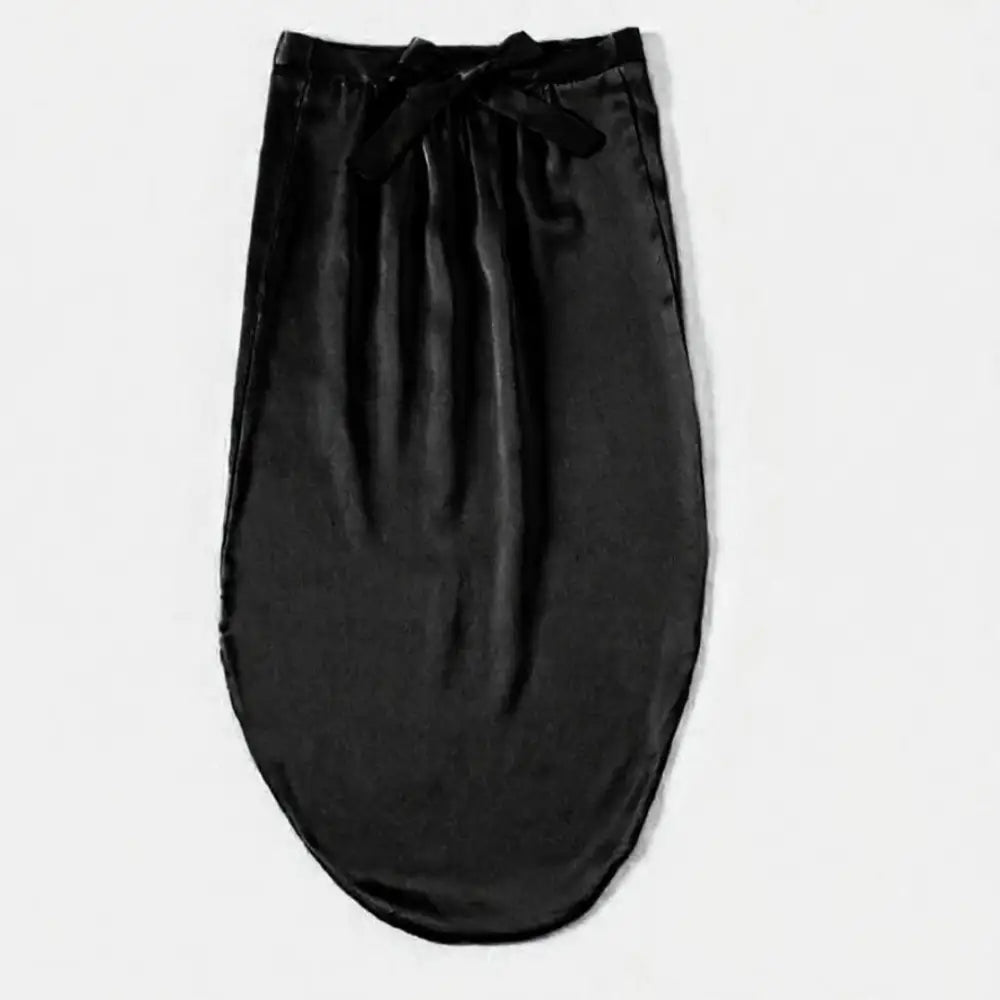 Bonnet en soie cheveux long - Noir