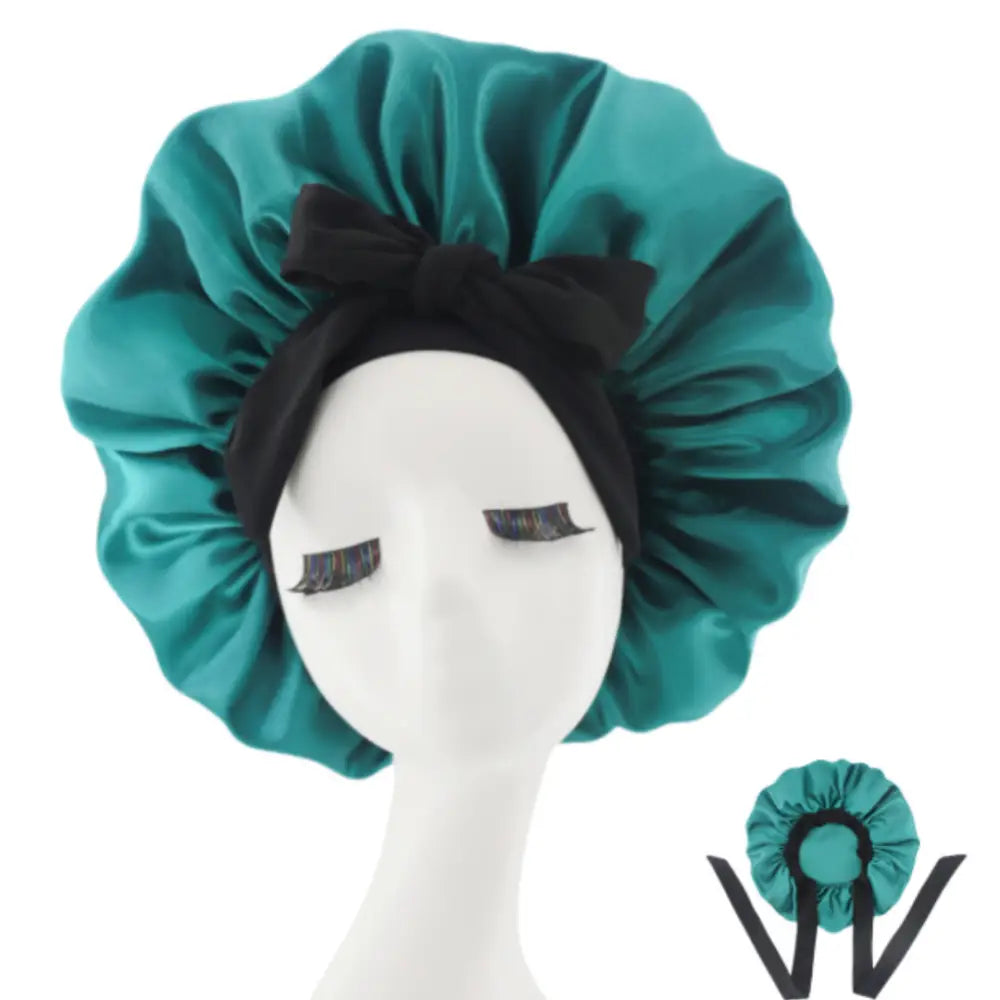 Bonnet pour cheveux afro - Noir / Vert