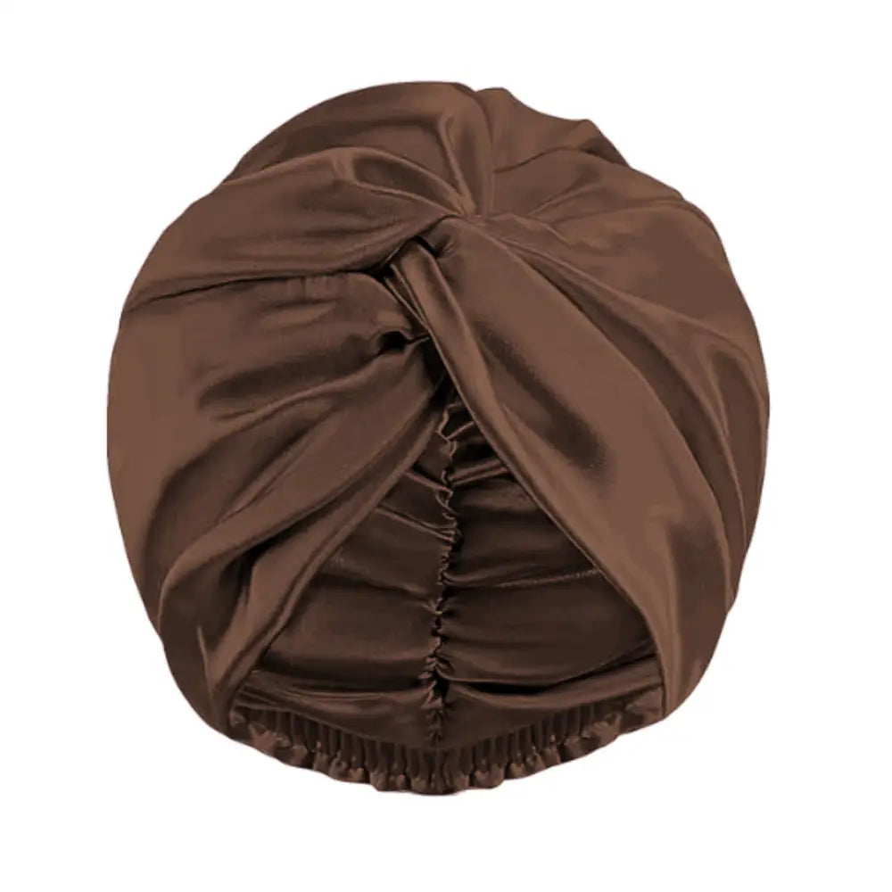 Bonnet satin cheveux normal - Marron / 25/25cm
