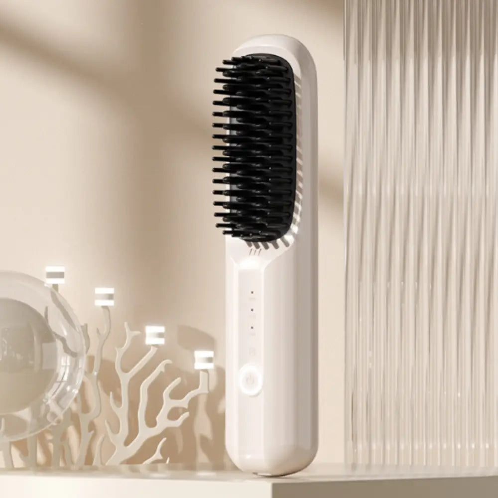 Brosse lissante chauffante - Blanc cassé