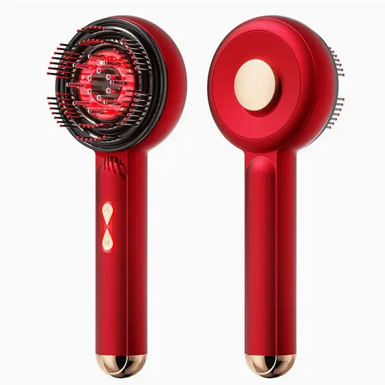 Brosse massage cuir chevelu 3 en 1 - Rouge
