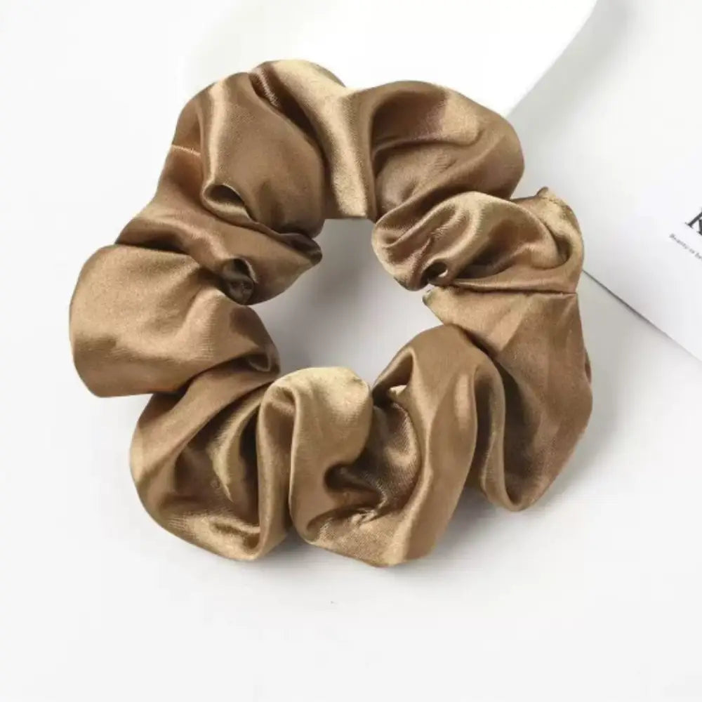 Elastique en satin - Brun clair