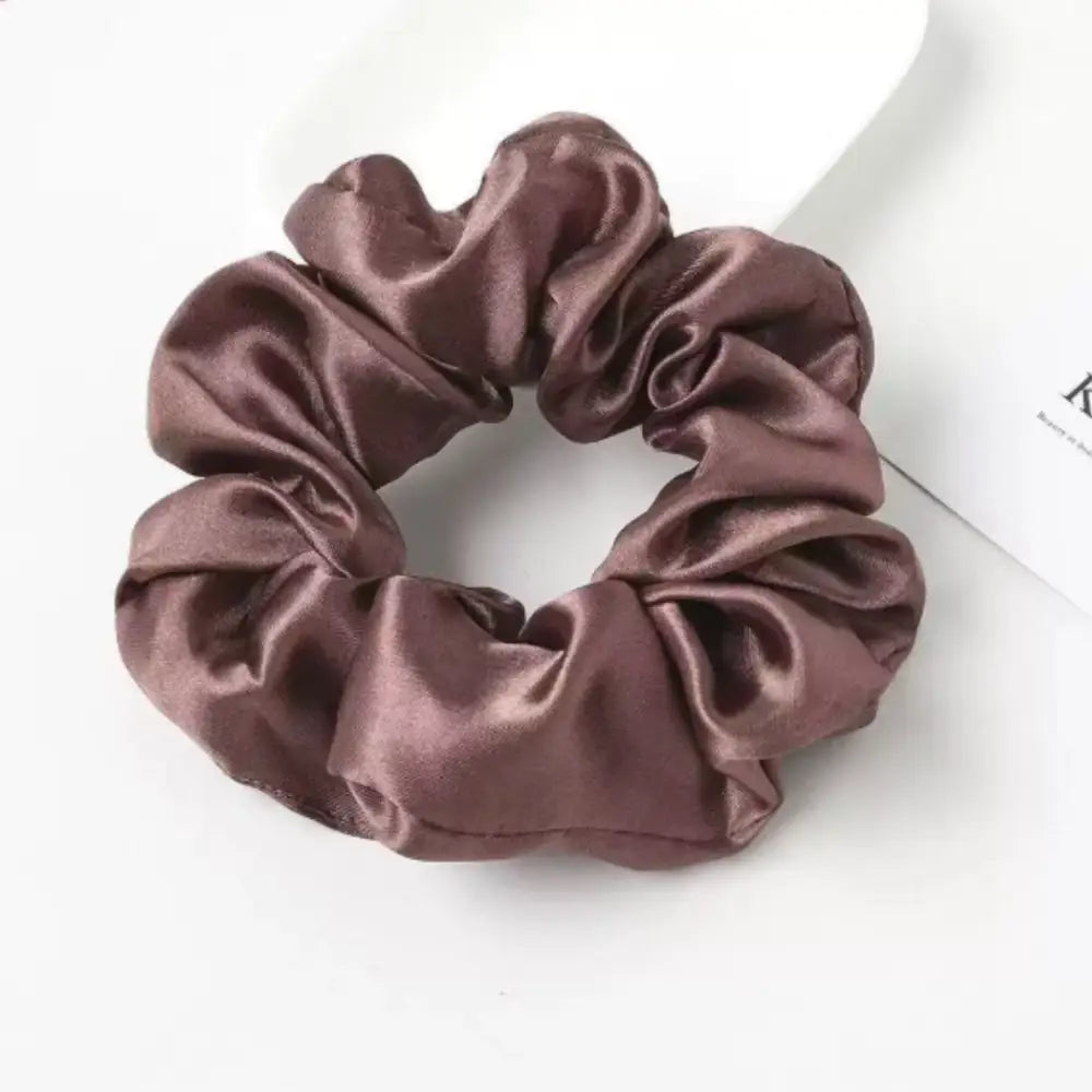 Elastique en satin - Brun foncé