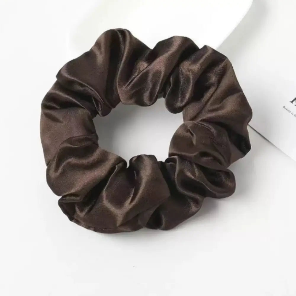 Elastique en satin - Marron foncé