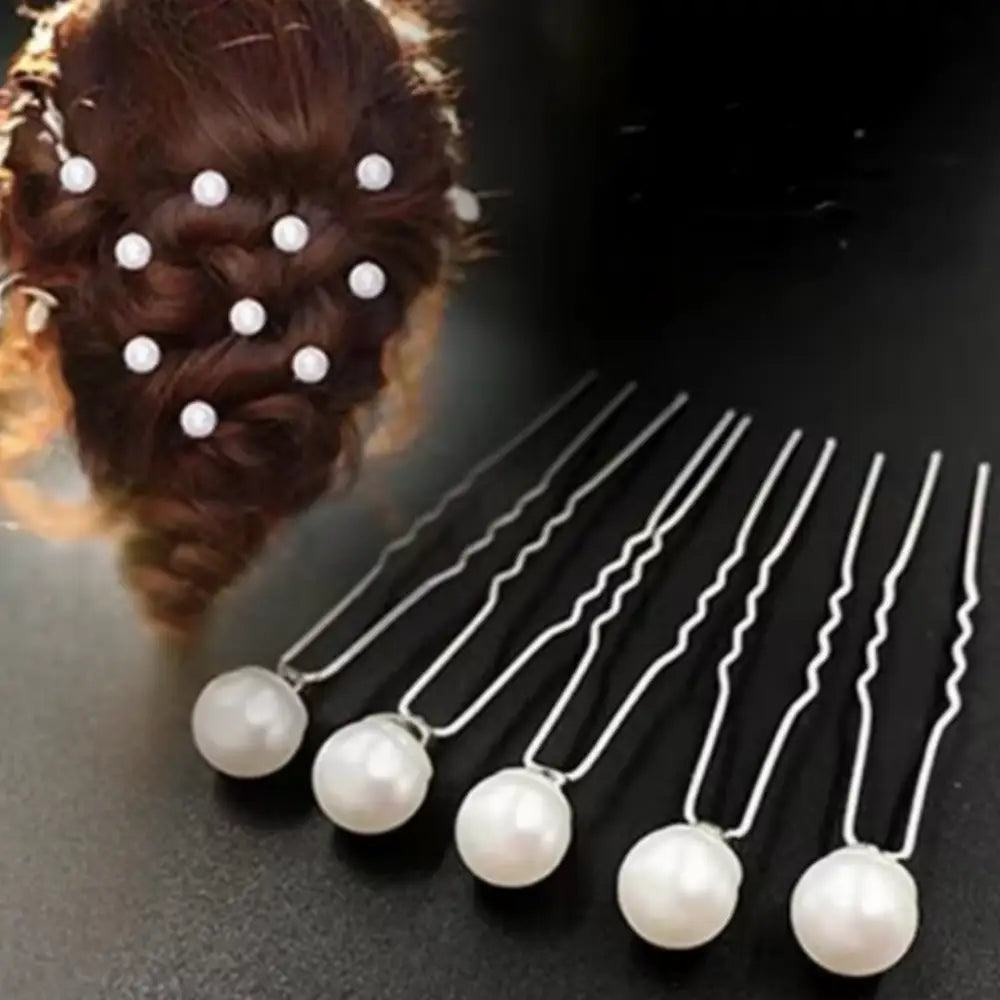 Epingle à cheveux chignon - Perle / 1 cm - 6 cm
