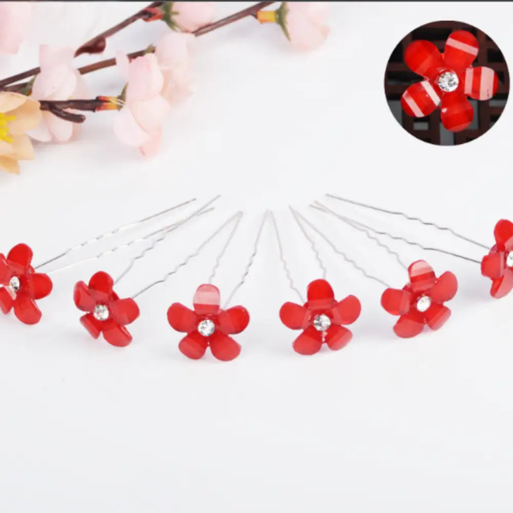 Epingle à cheveux mariage - Rouge / 2cm - 6cm