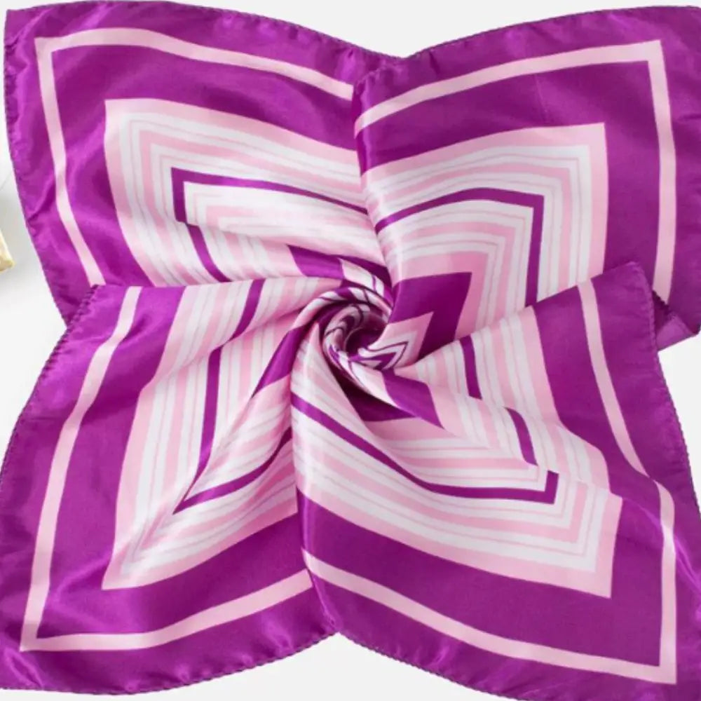 Foulard carré de soie - Violet + rose + blanc / 50 * 50 cm