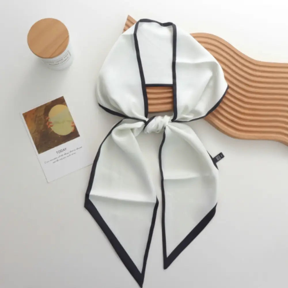 Foulard cravate femme - Blanc / 150 - 13.5 cm