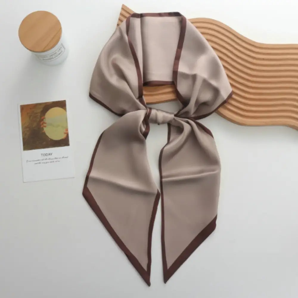 Foulard cravate femme - Café au lait / 150 - 13.5 cm