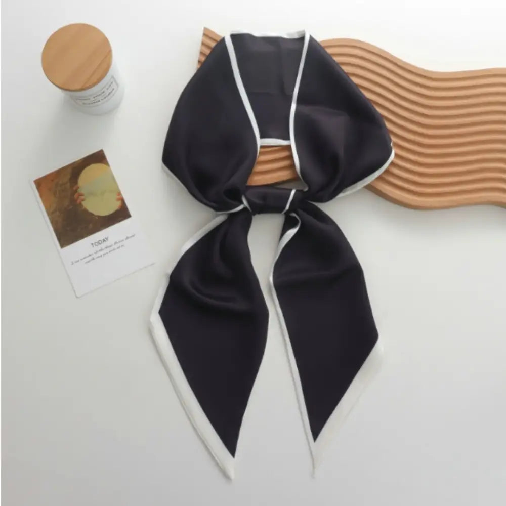 Foulard cravate femme - Noir / 150 - 13.5 cm