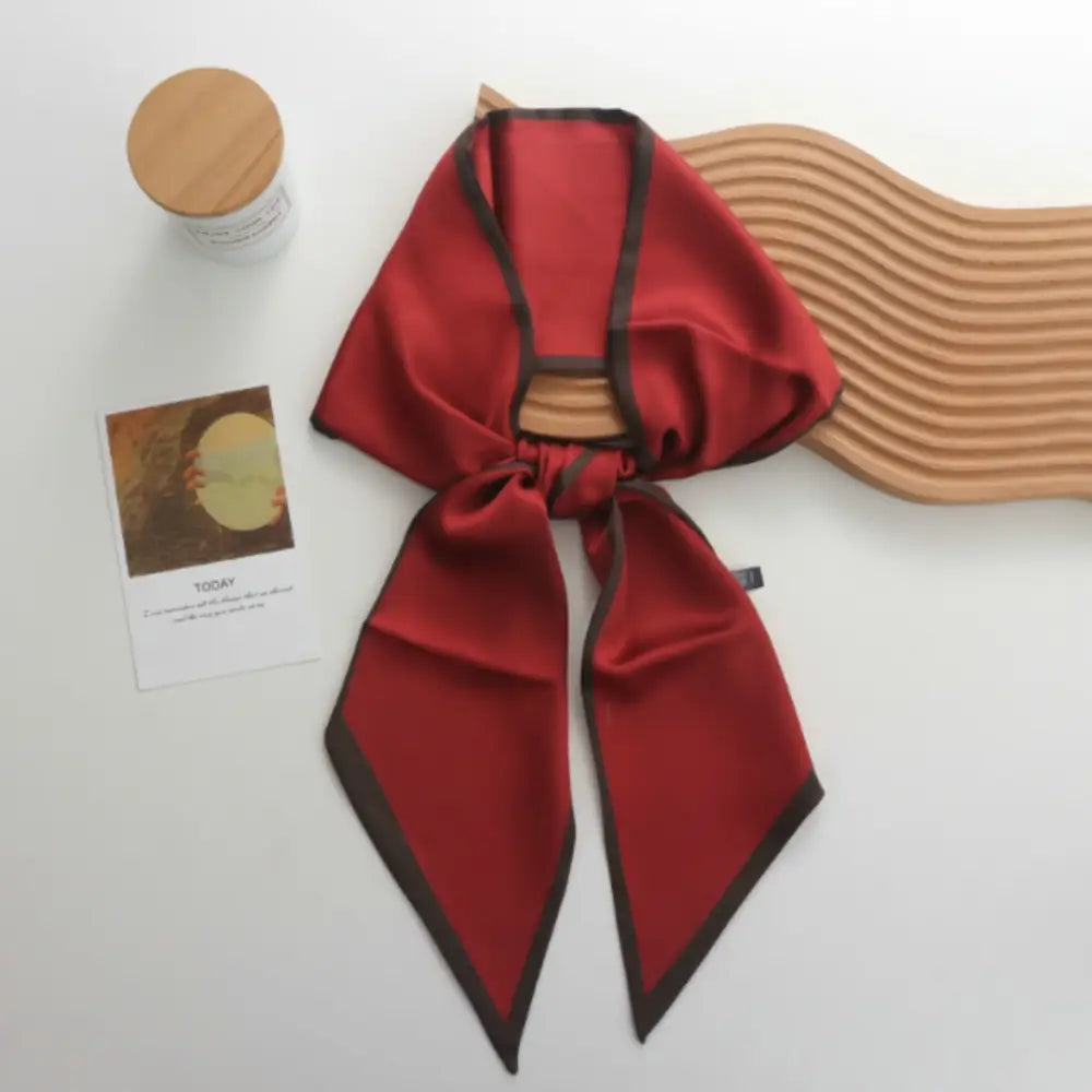 Foulard cravate femme - Vin rouge / 150 - 13.5 cm