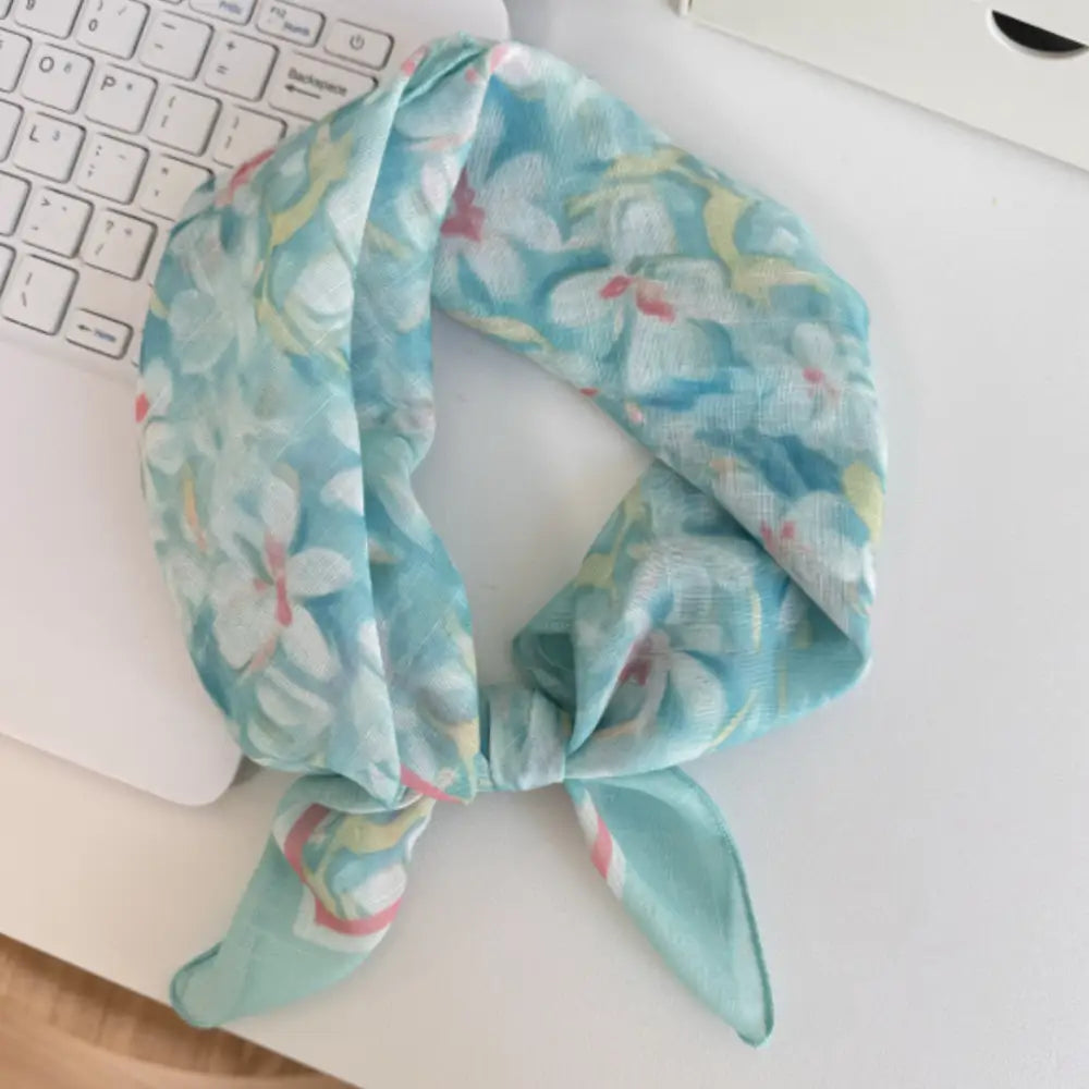 Foulard en coton - Floreaux / Vert