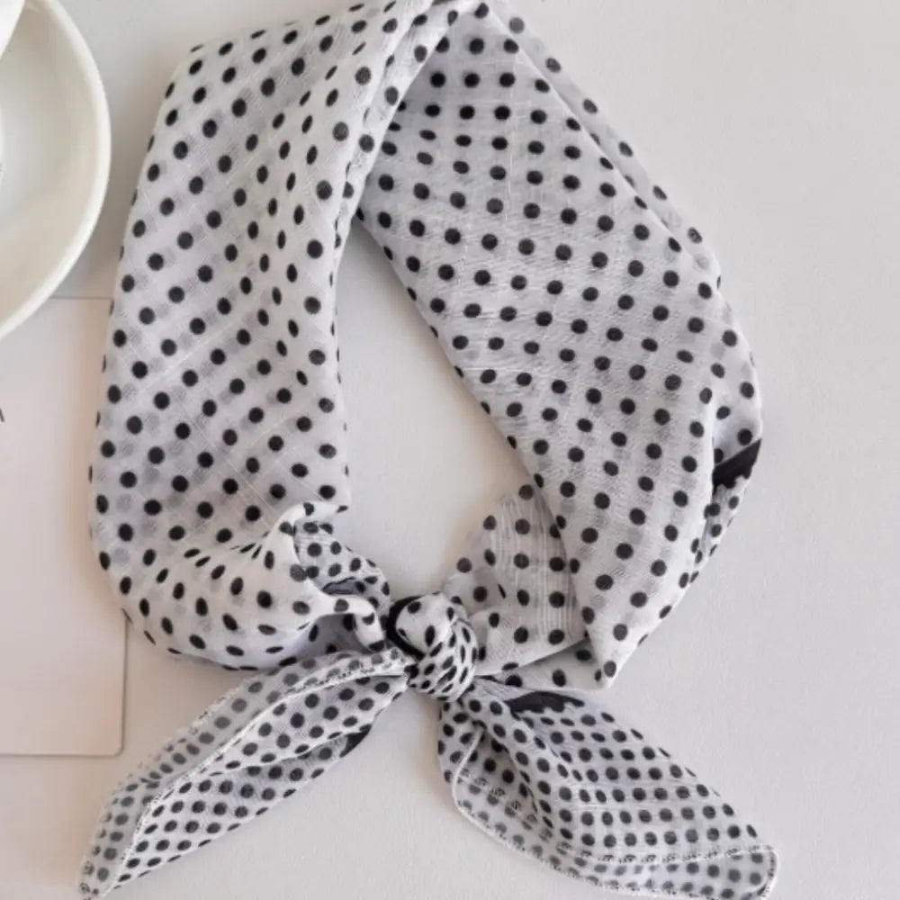 Foulard en coton - Pois / Blanc