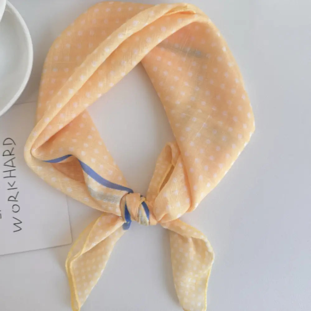 Foulard en coton - Pois / Jaune
