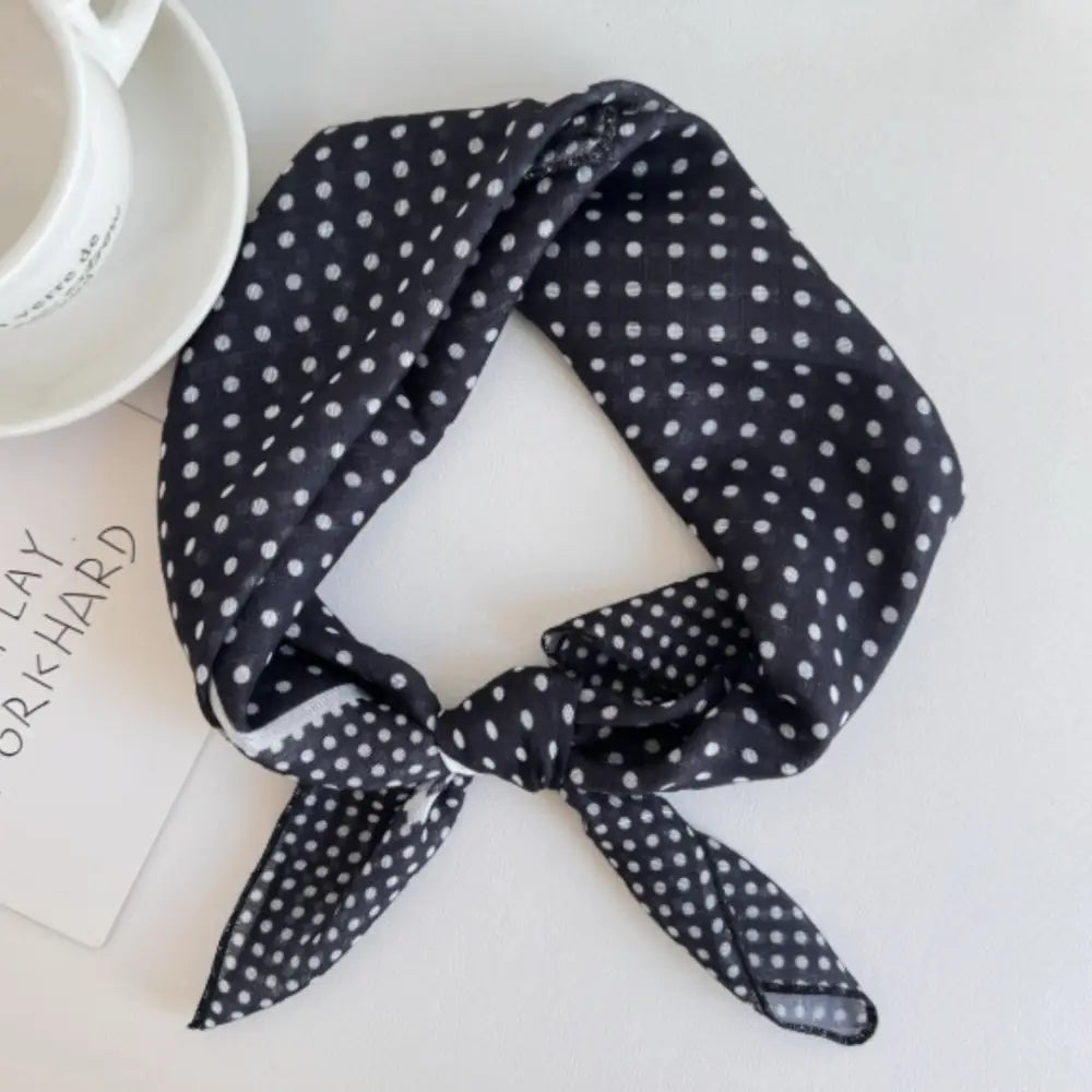 Foulard en coton - Pois / Noir