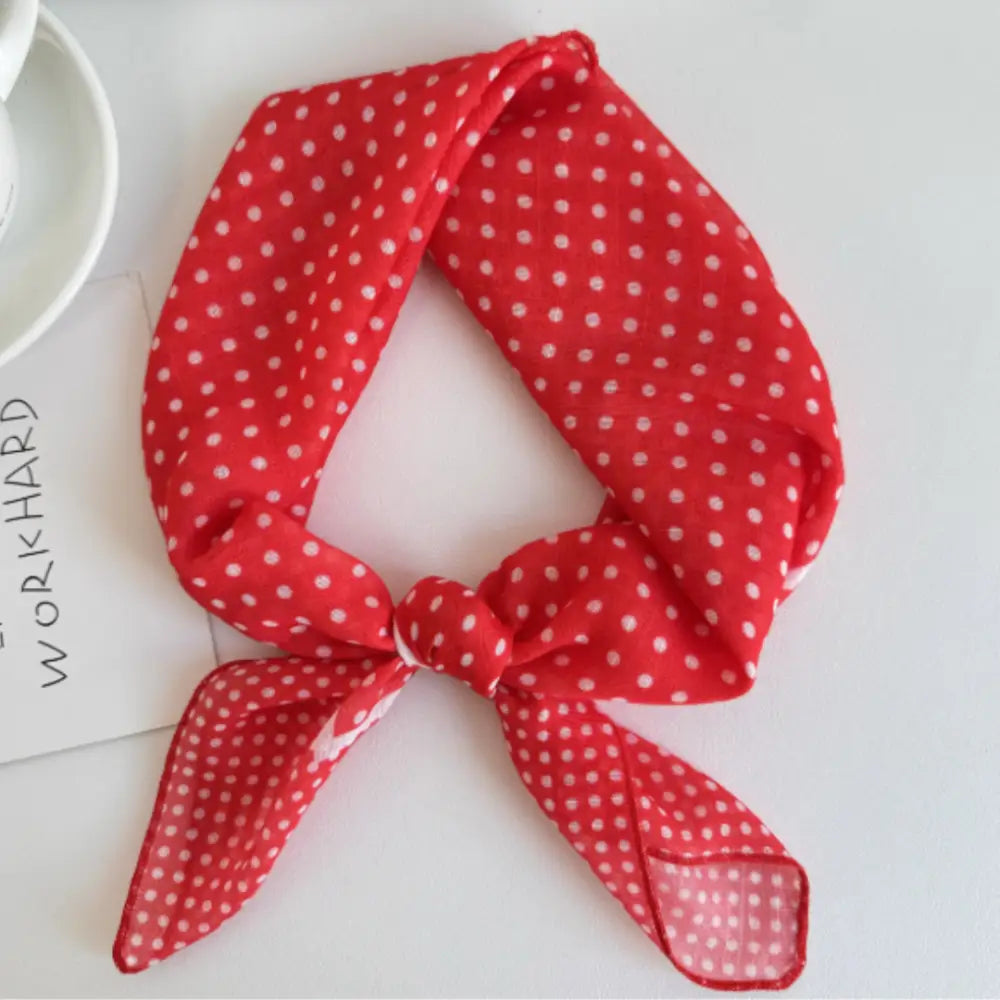 Foulard en coton - Pois / Rouge