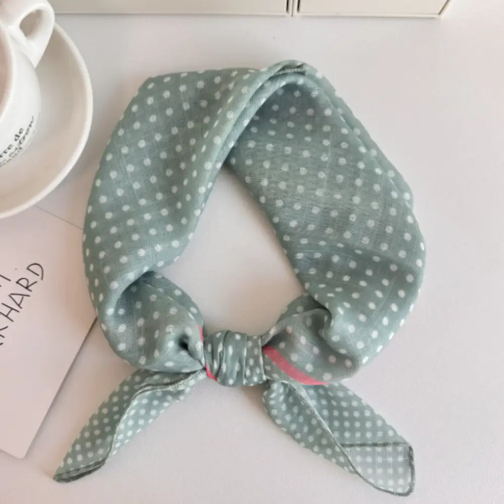 Foulard en coton - Pois / Vert