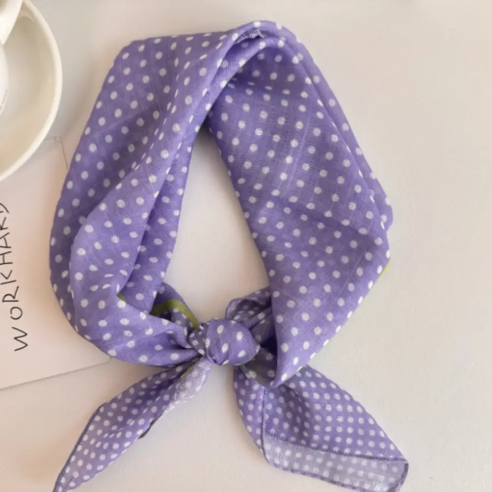 Foulard en coton - Pois / Violet