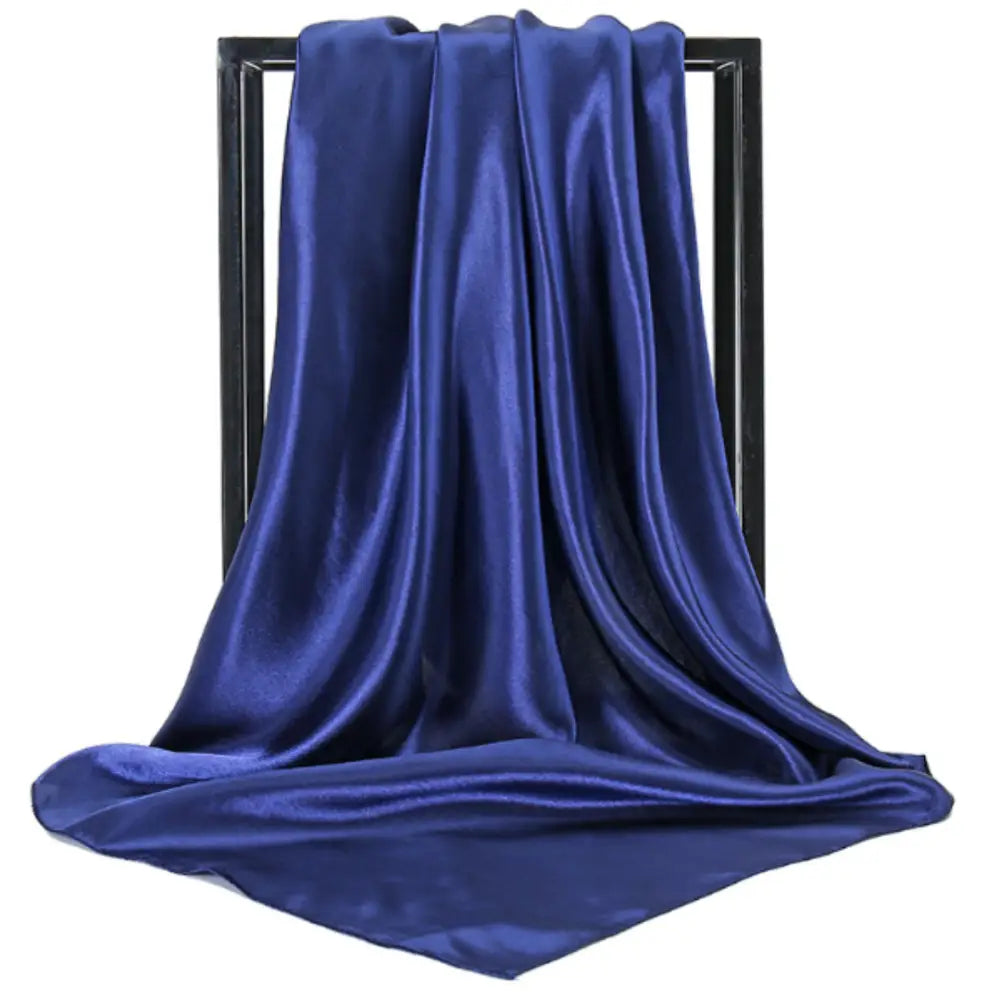 Foulard en soie femme - Bleu marine / 90 - 90 cm