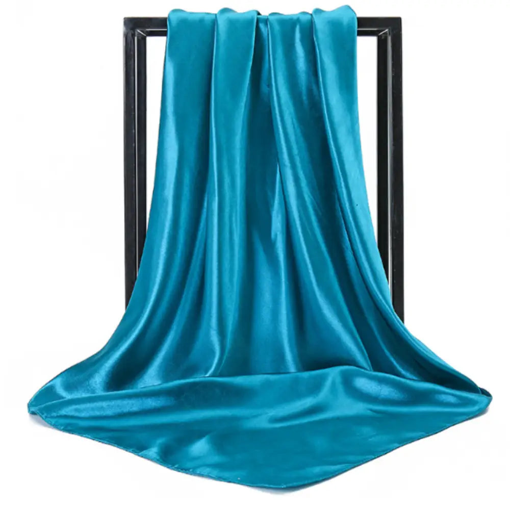 Foulard en soie femme - Bleu turquoise / 90 - 90 cm