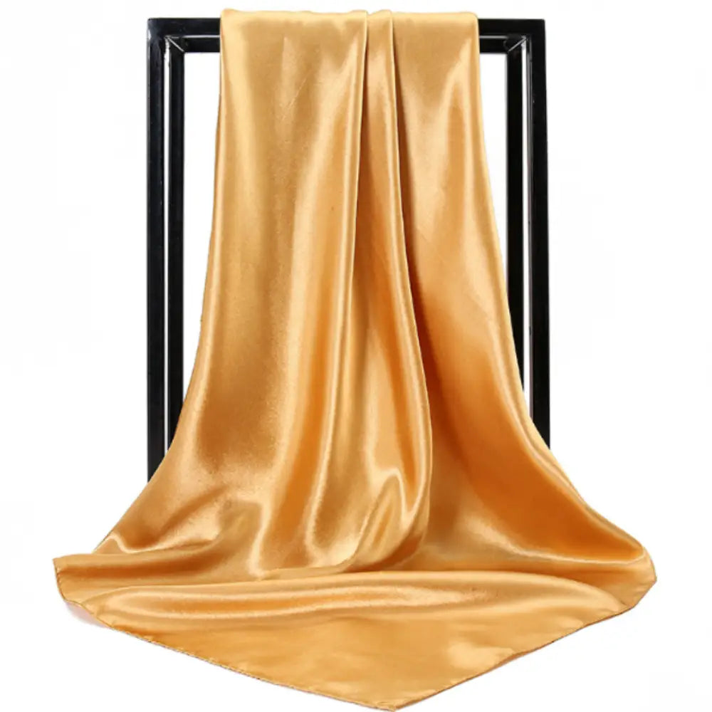 Foulard en soie femme - Jaune moutarde / 90 - 90 cm