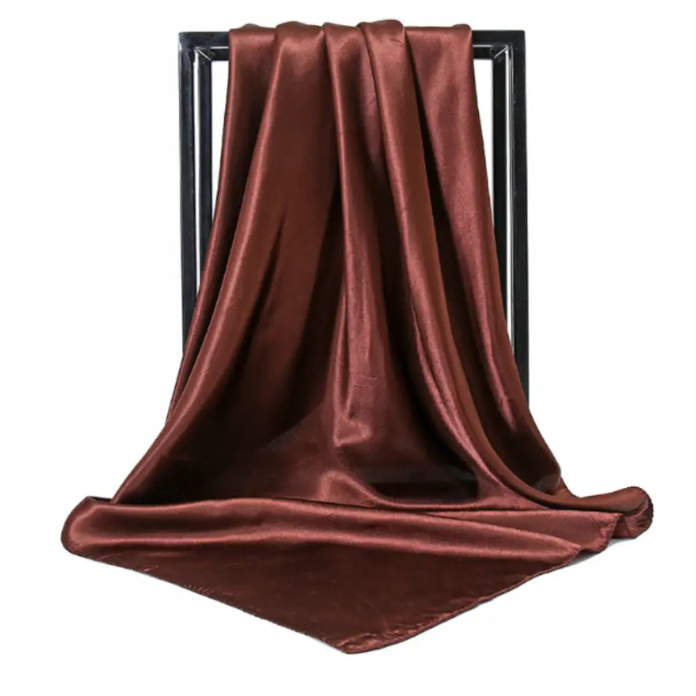 Foulard en soie femme - Marron café / 90 - 90 cm