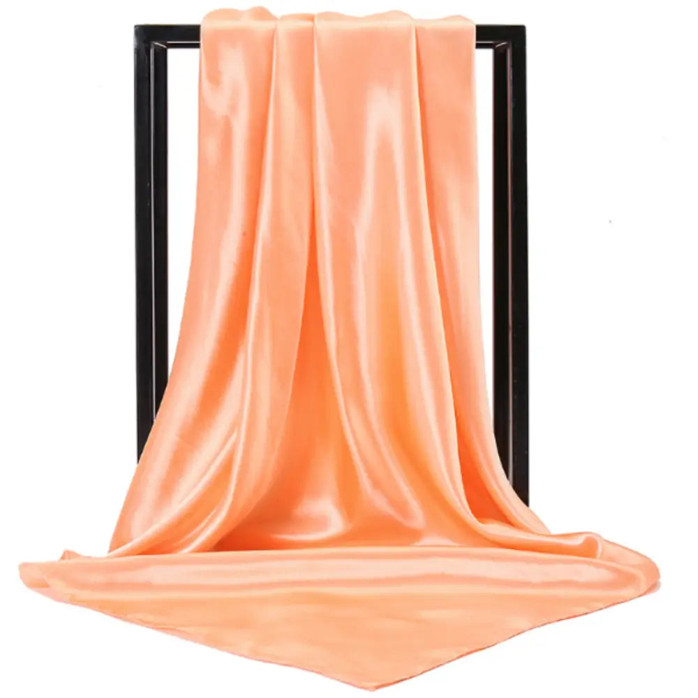 Foulard en soie femme - Orange clair / 90 - 90 cm