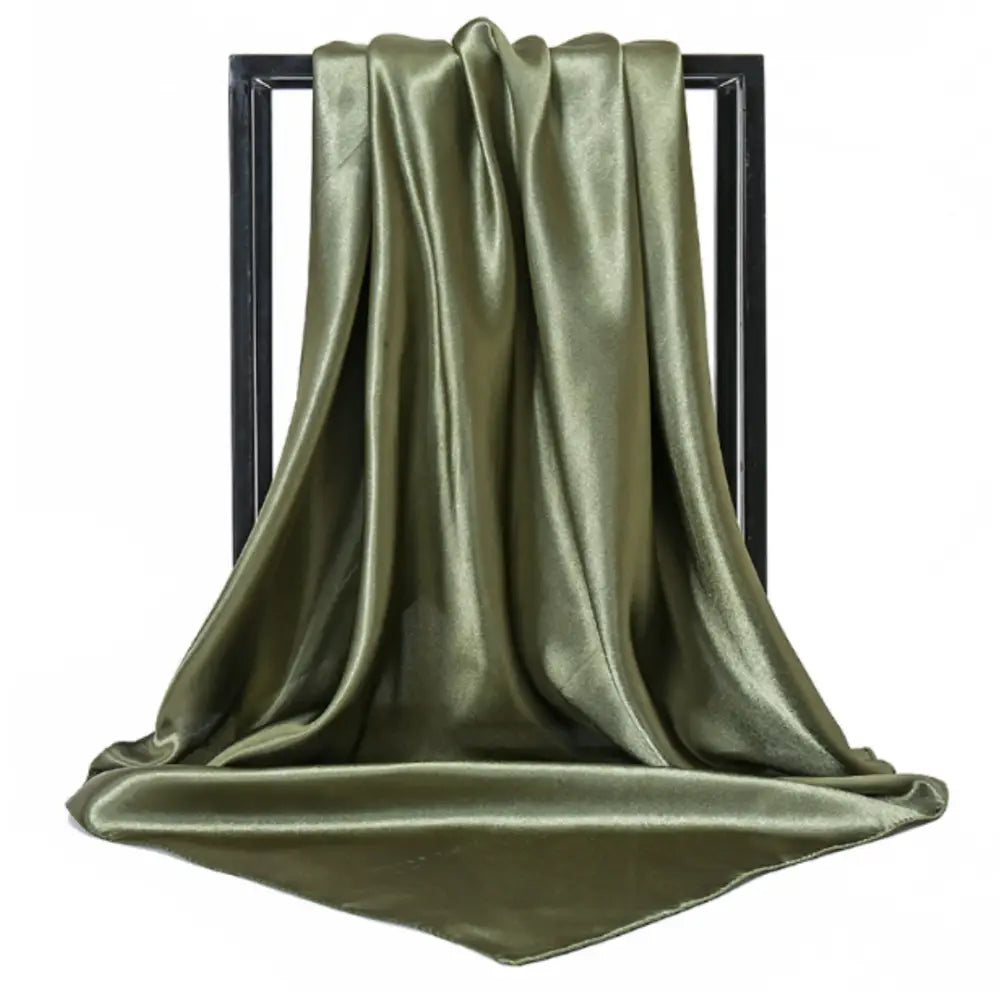 Foulard en soie femme - Vert armé / 90 - 90 cm