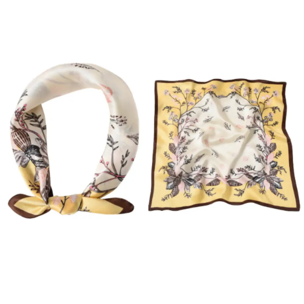 Foulard en soie luxe - Jaune / 53 * 53 cm