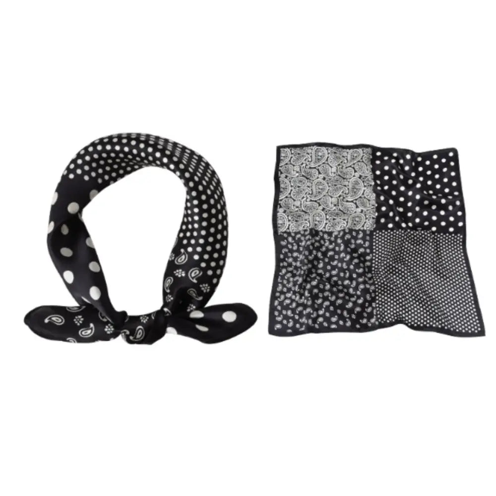 Foulard en soie luxe - Noir et blanc / 53 * 53 cm