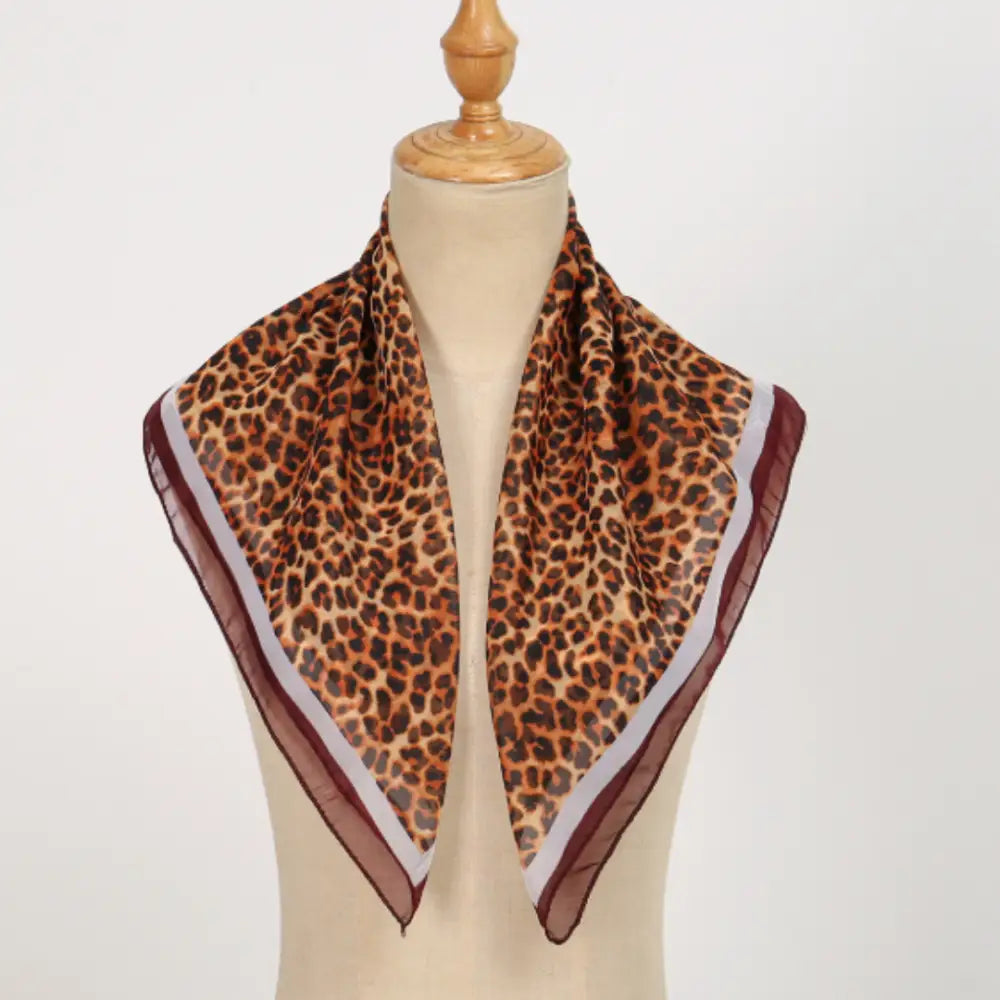 Foulard femme leopard - 65 * 65 cm / Marron café