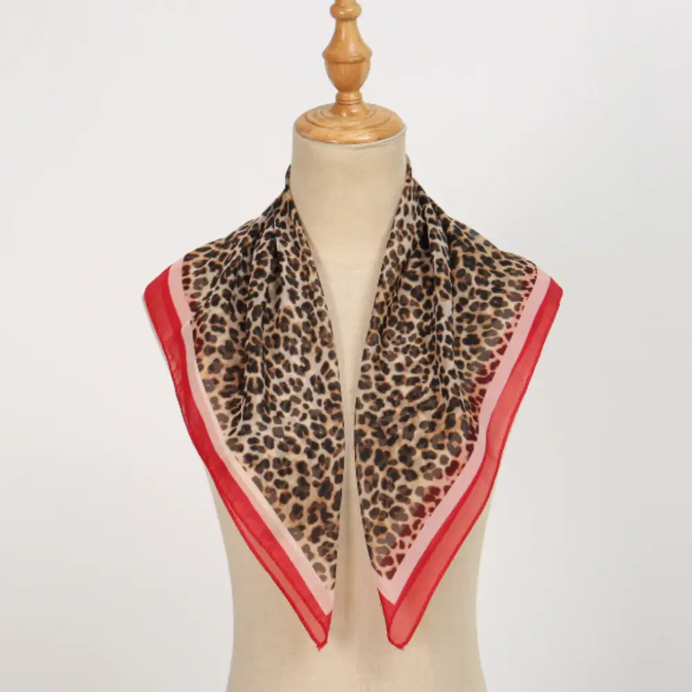 Foulard femme leopard - 65 * 65 cm / Rouge